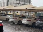 தம்மாம் நகரில் ஆலங்கட்டி மழை.