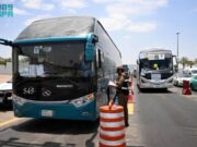 புனித ஹஜ் பயணத்தை முடித்து மதீனாவிற்கு வருகை தரும் பயணிகள்.